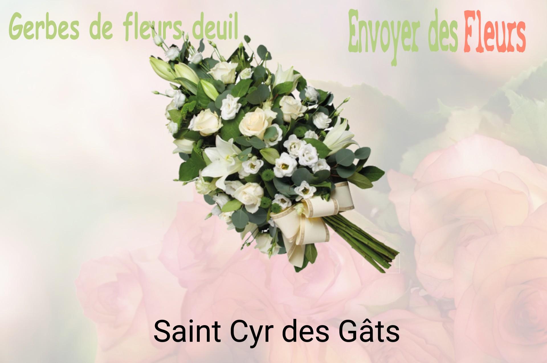 Gerbe de fleurs de deuil livrée à Saint-Cyr-des-Gâts
